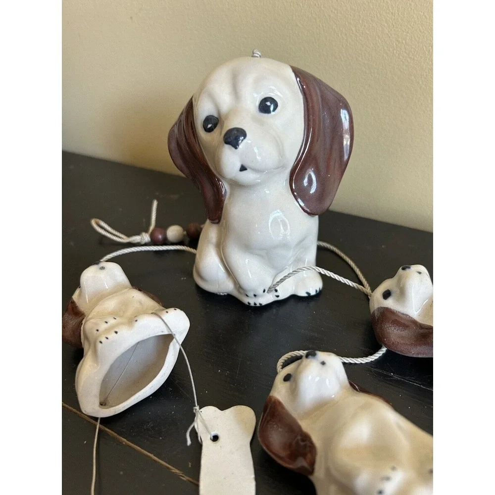 Wind chime ‎ Ceramic Dog / PUPPY  & bones